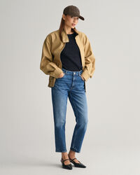 Kortärmad rundhalsad tröja med struktur