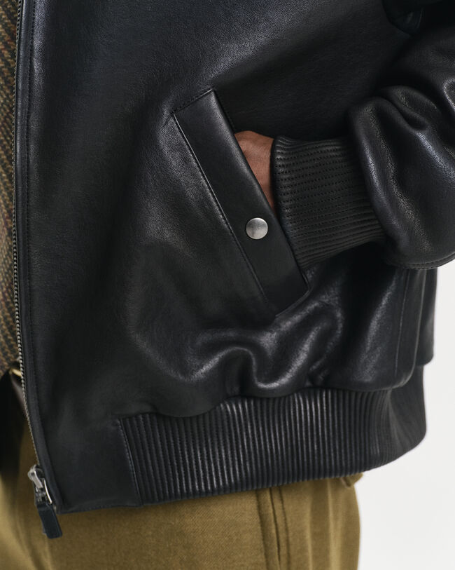 Harrington-jacka i läder