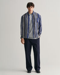 Relaxed fit mönstrad sidenskjorta