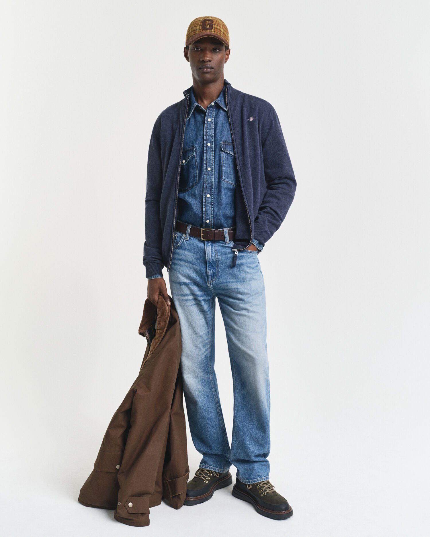 Cardigan i superfin lammull med dragkedja