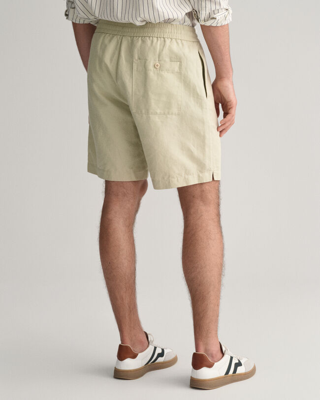 Shorts i bomull och linne