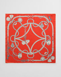 Sidensjal med seglingstryck