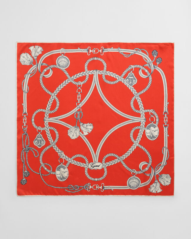 Sidensjal med seglingstryck