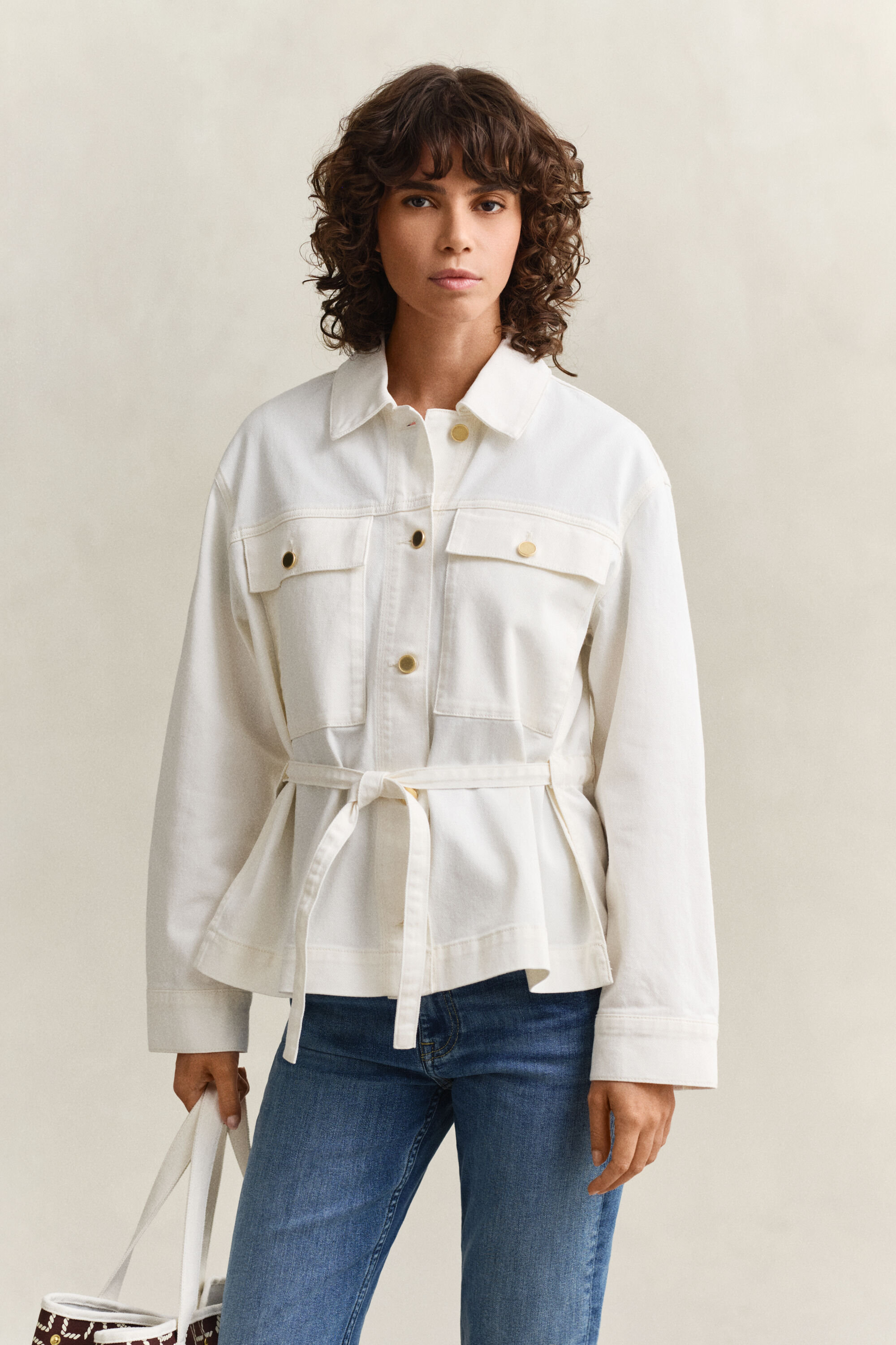 Denimjacka med bälte