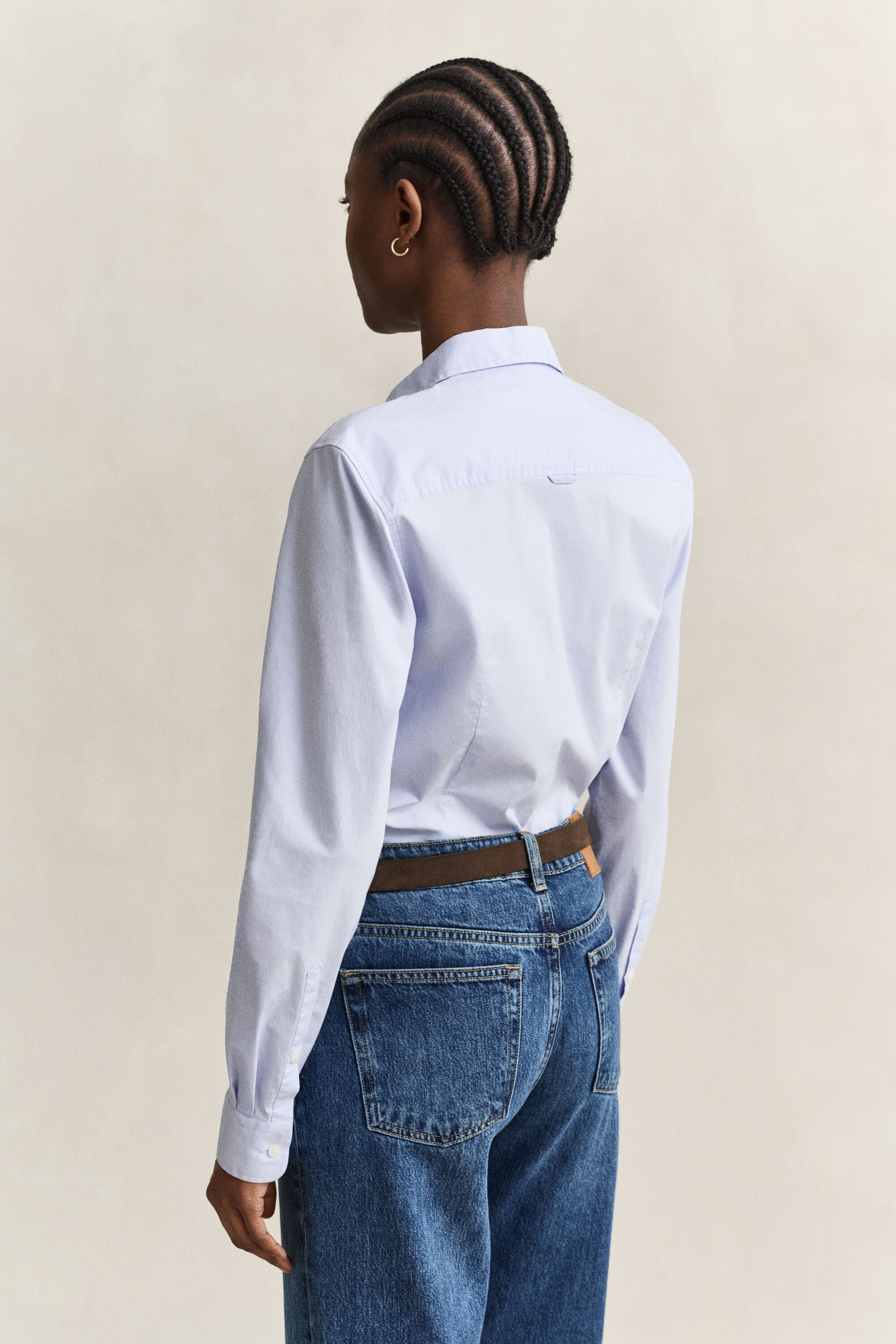 Slim fit poplinskjorta