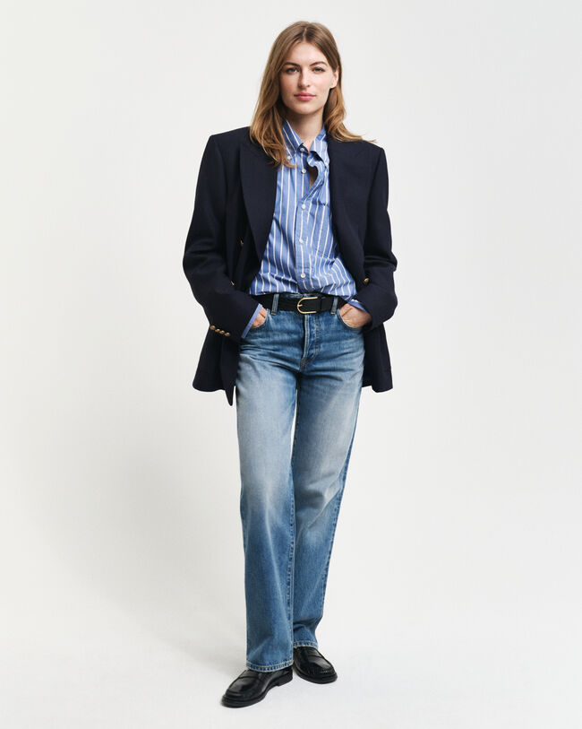 Relaxed fit Heritage randig poplinskjorta