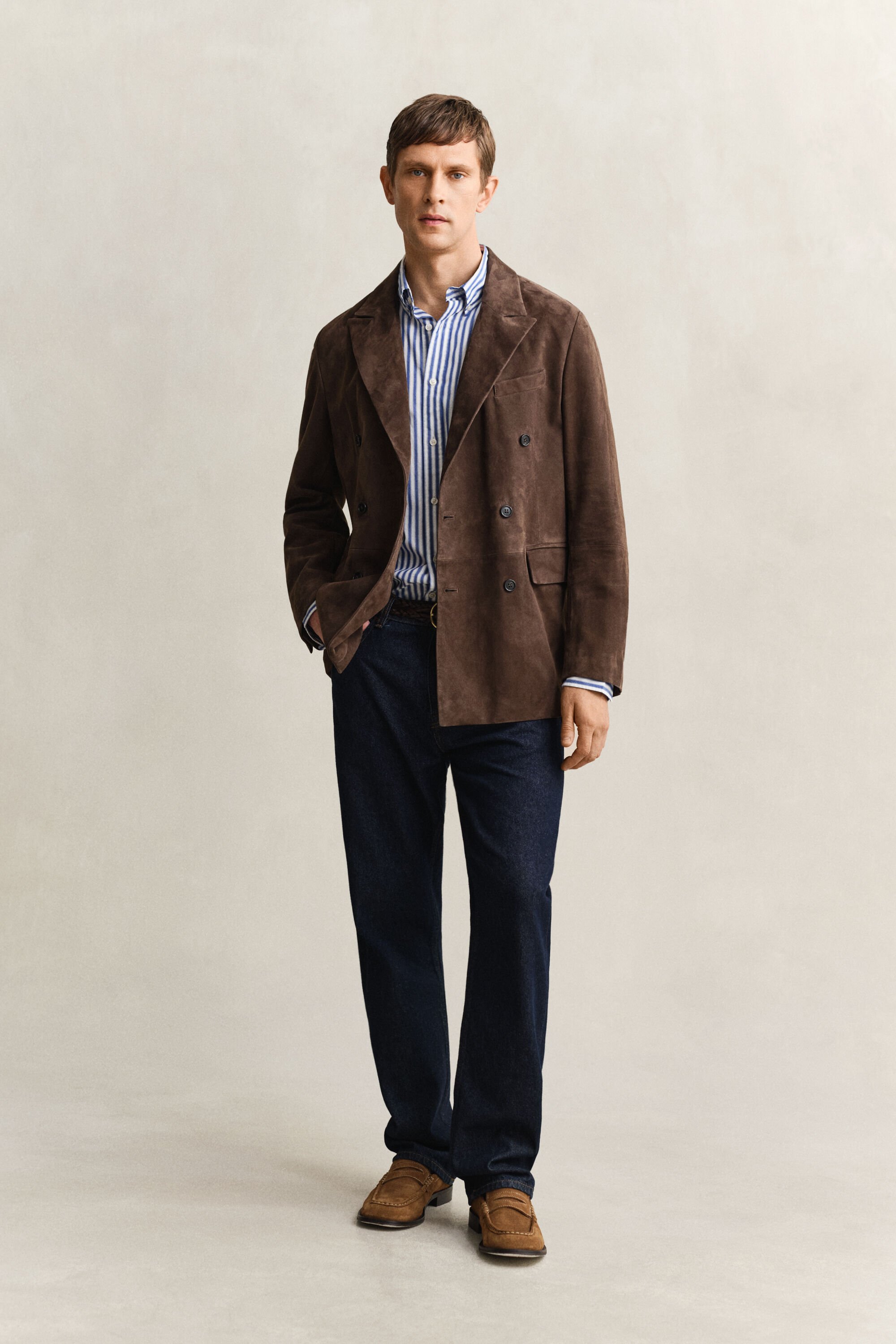 Randig klassisk poplinskjorta