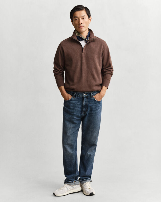 Sacker Rib sweatshirt med half-zip