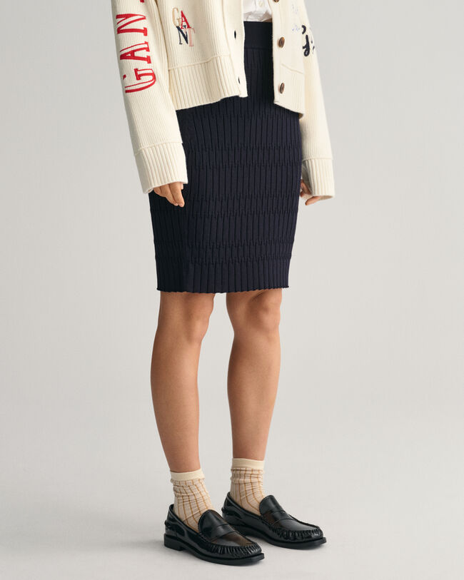 Stickad kjol med textur