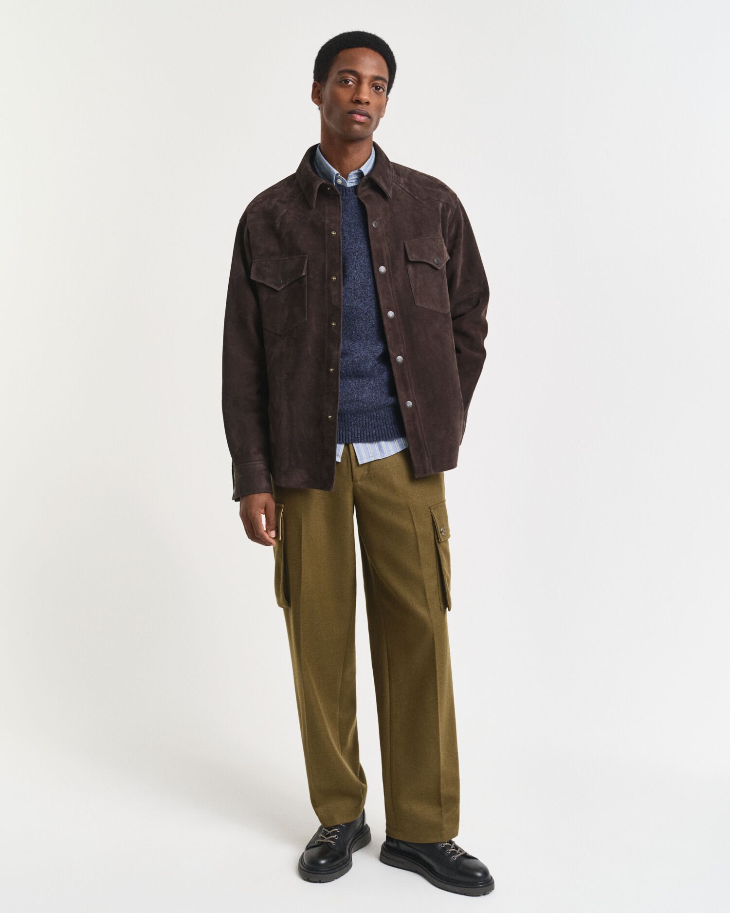 Rundhalsad tröja i ullmouliné