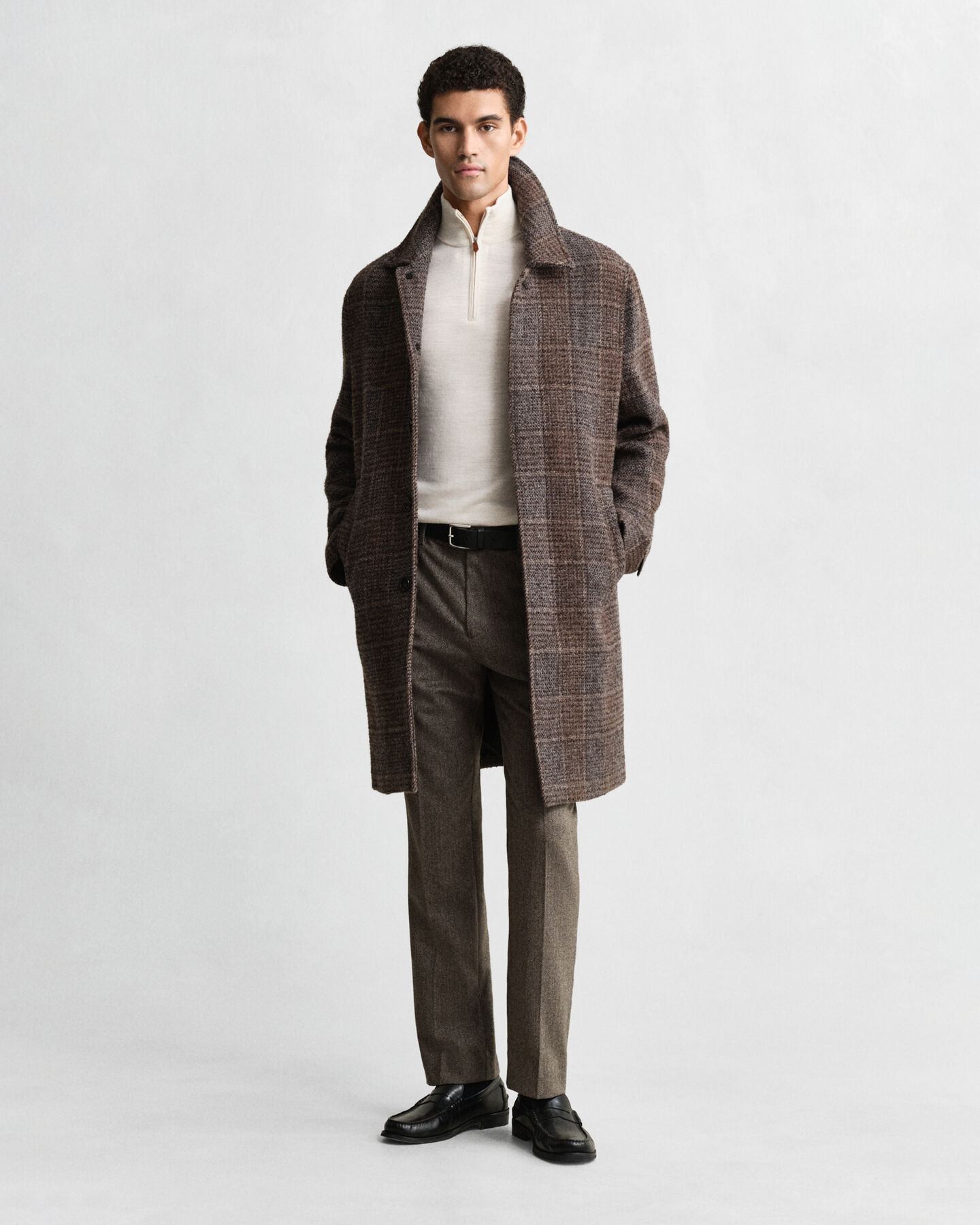 Tr&ouml;ja med half-zip i extra fin merinoull