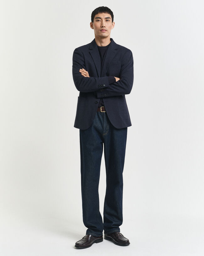 Slim fit tvåfärgad kavaj i jerseypiké