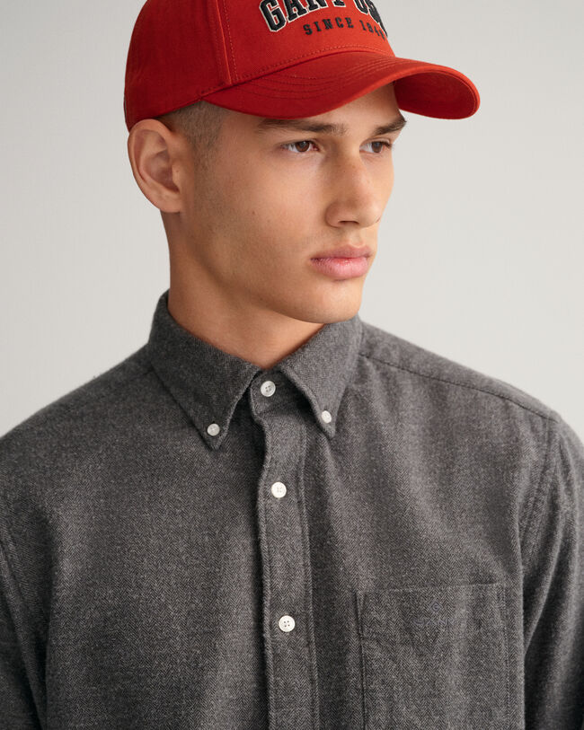 Regular fit fiskbensmönstrad skjorta