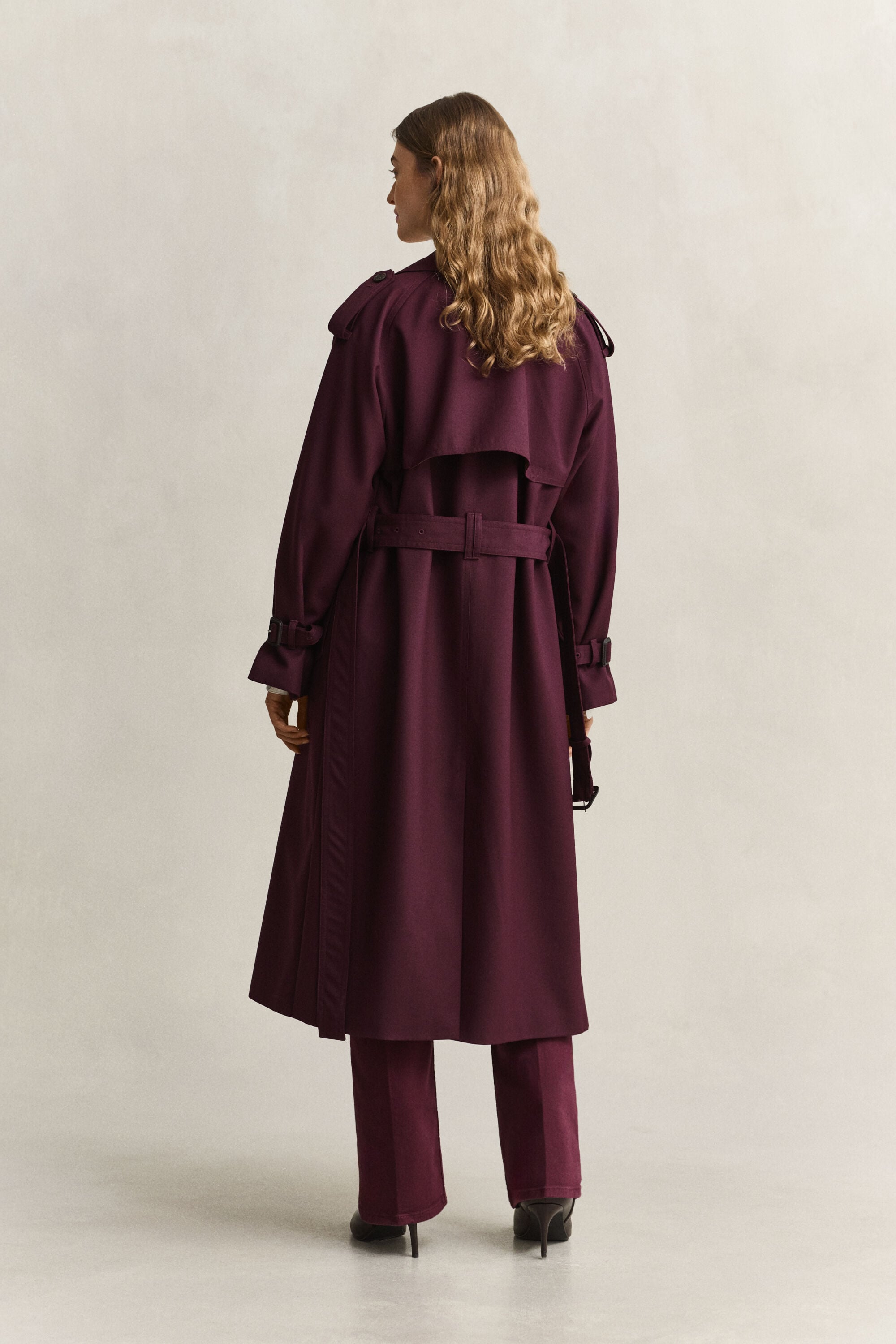 Trenchcoat i ullblandning