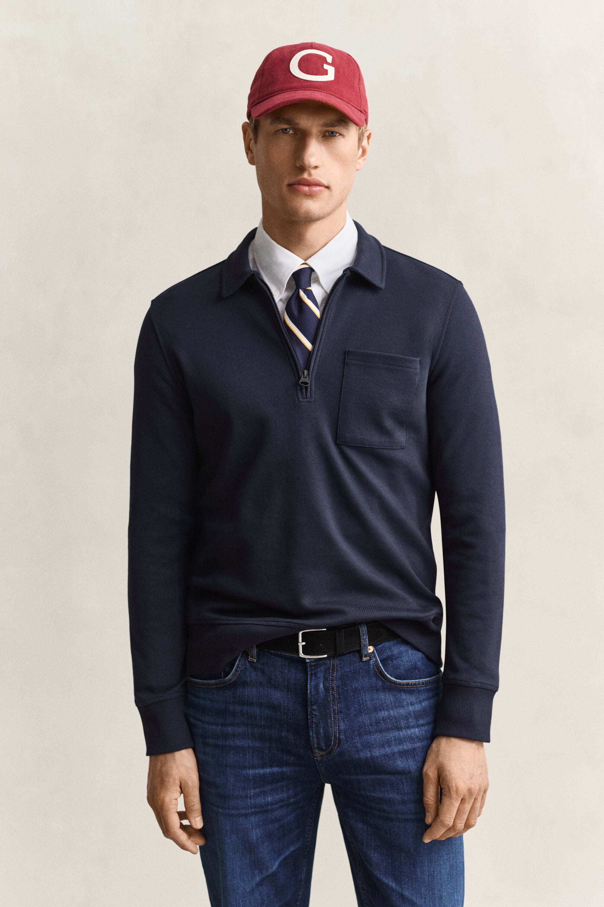 Sweatshirt med half-zip