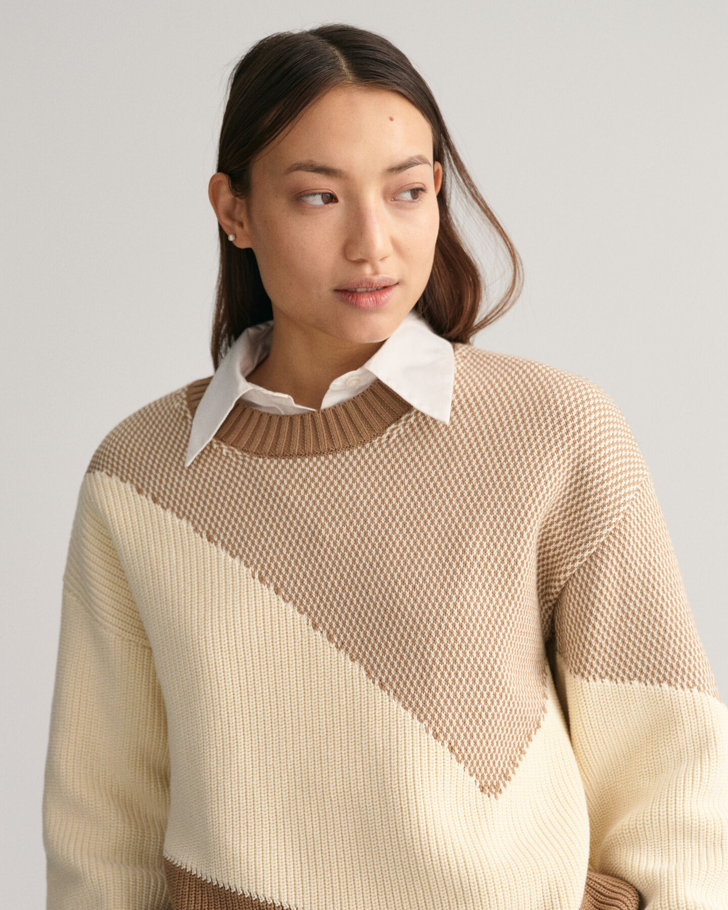 Color Blocked crew neck bomullstr&ouml;ja