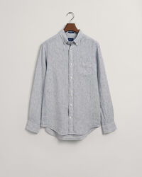 Regular fit randig linneskjorta