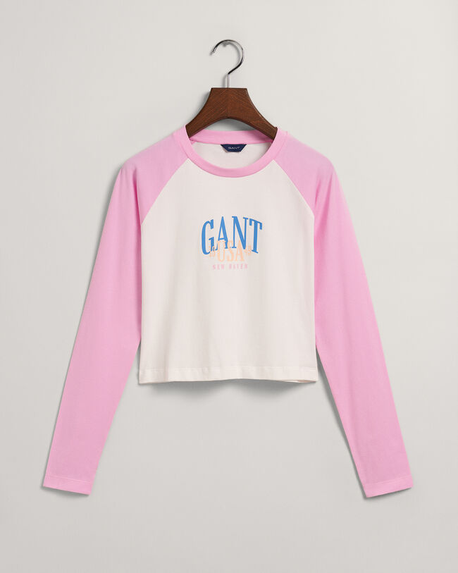 Teen Girls Cropped Contrast l&aring;ng&auml;rmad topp