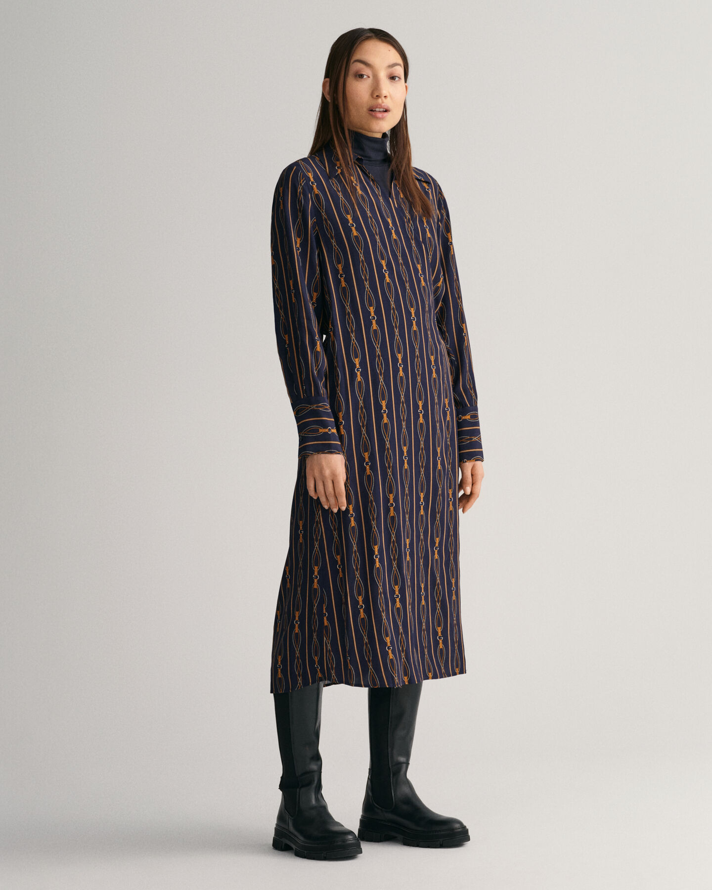 Regular fit randig omlottklänning