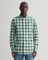 Regular fit rutig oxfordskjorta