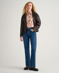 Regular fit paisleyskjorta i bomullsvoile