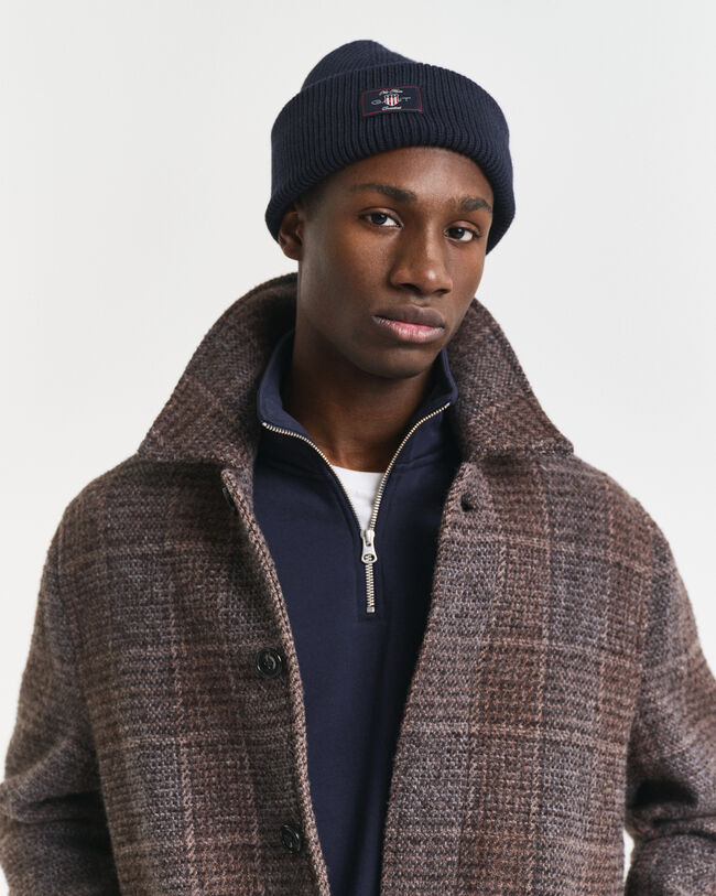 Ribbstickad bomullsmössa