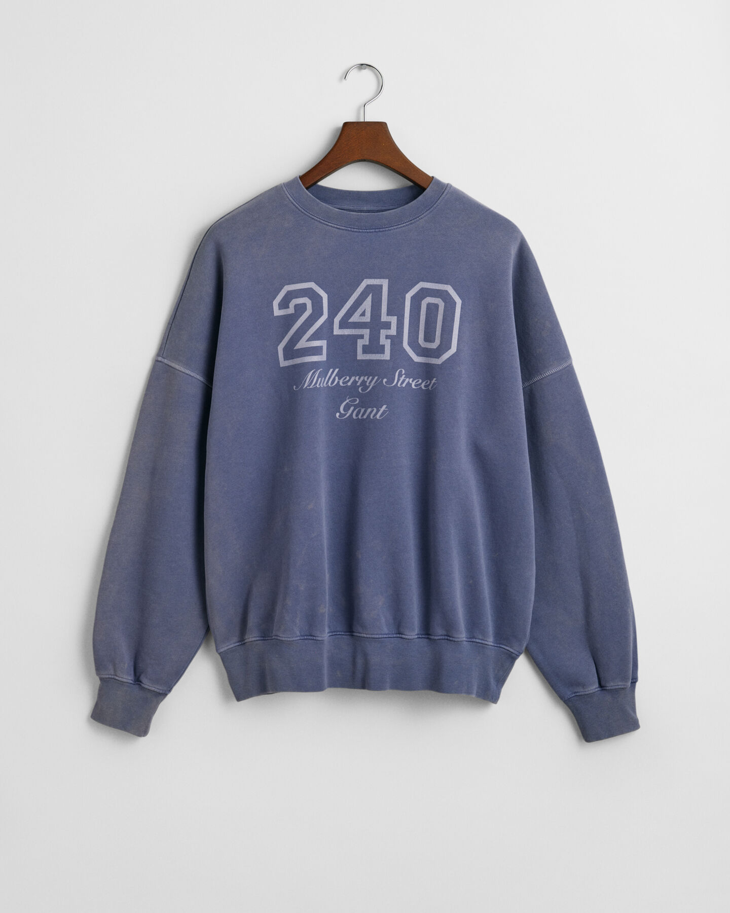 Rundhalsad sweatshirt i vintagetv&auml;tt