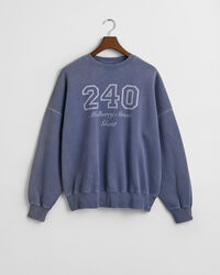 Rundhalsad sweatshirt i vintagetv&auml;tt