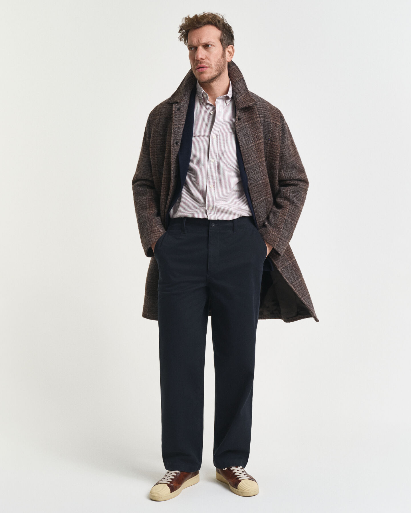 Regular fit klassisk randig oxfordskjorta