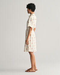 Mönstrad, kortärmad skjortklänning