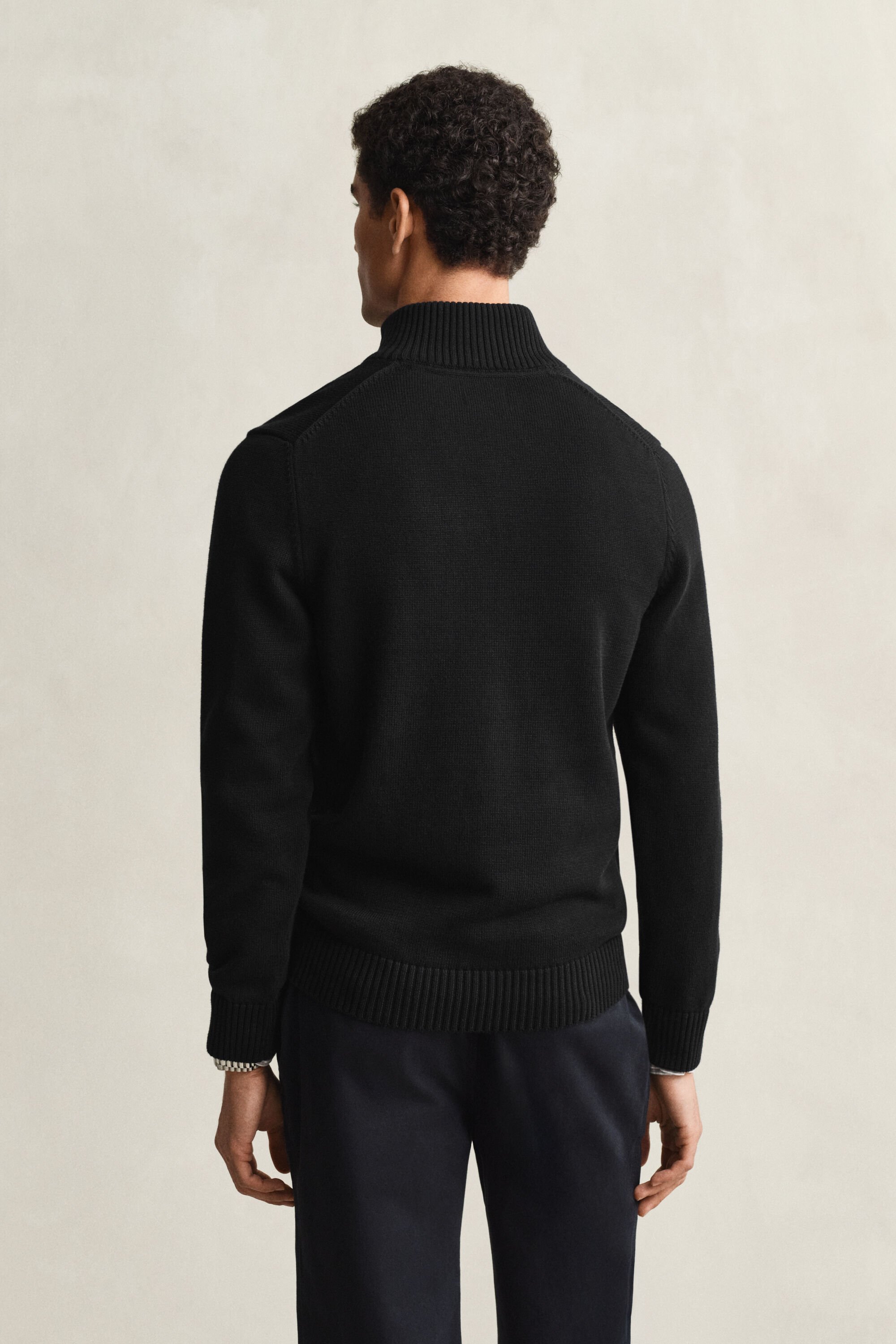 Casual Cotton tröja med dragkedja vid halsöppningen