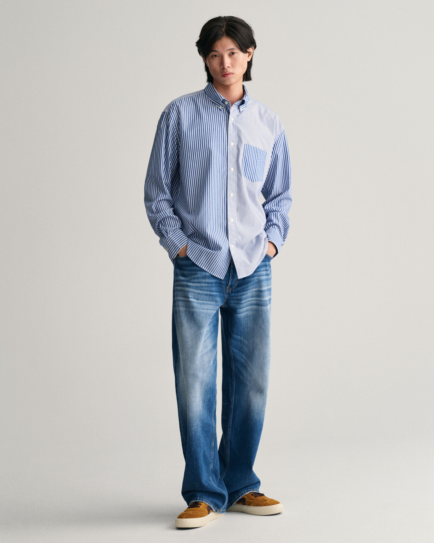 Relaxed fit poplinskjorta med drakemblem