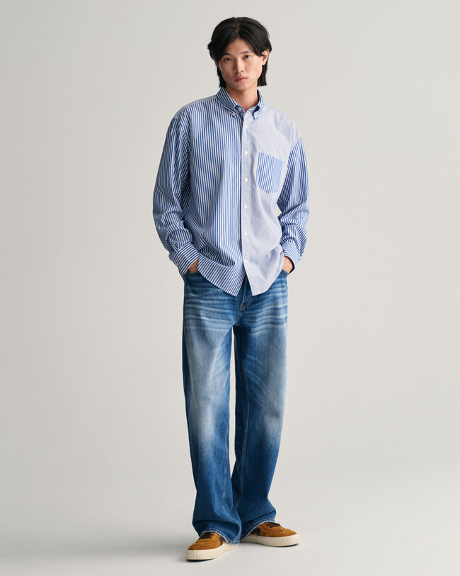 Relaxed fit poplinskjorta med drakemblem