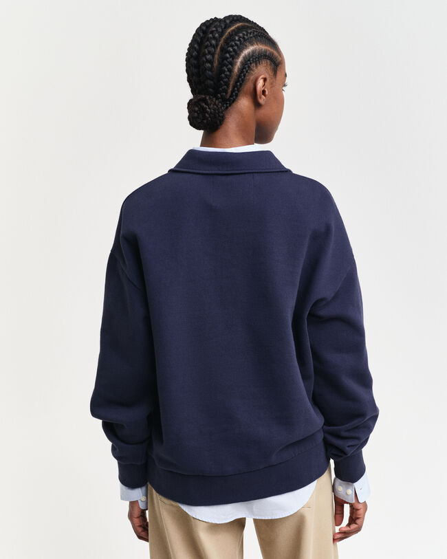 Rugger sweatshirt med text i kursiv