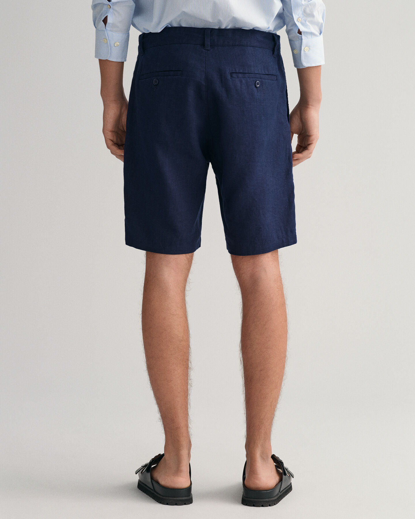 Relaxed fit linneshorts med dragsko
