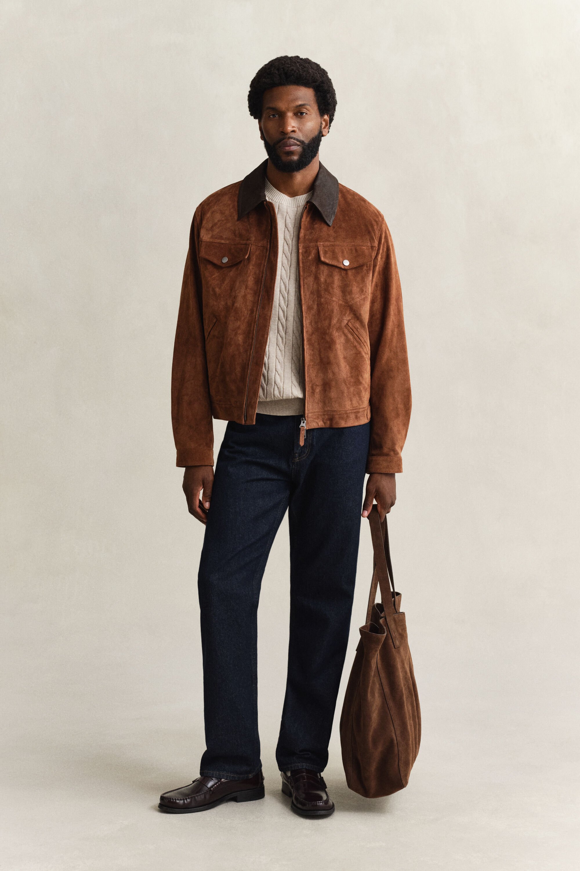 Kortärmad kabelstickad bomullströja