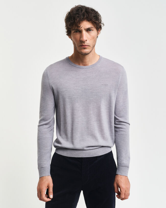 Rundhalsad tr&ouml;ja i extra fin merinoull