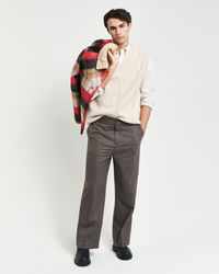 Kabelstickad V-ringad slipover