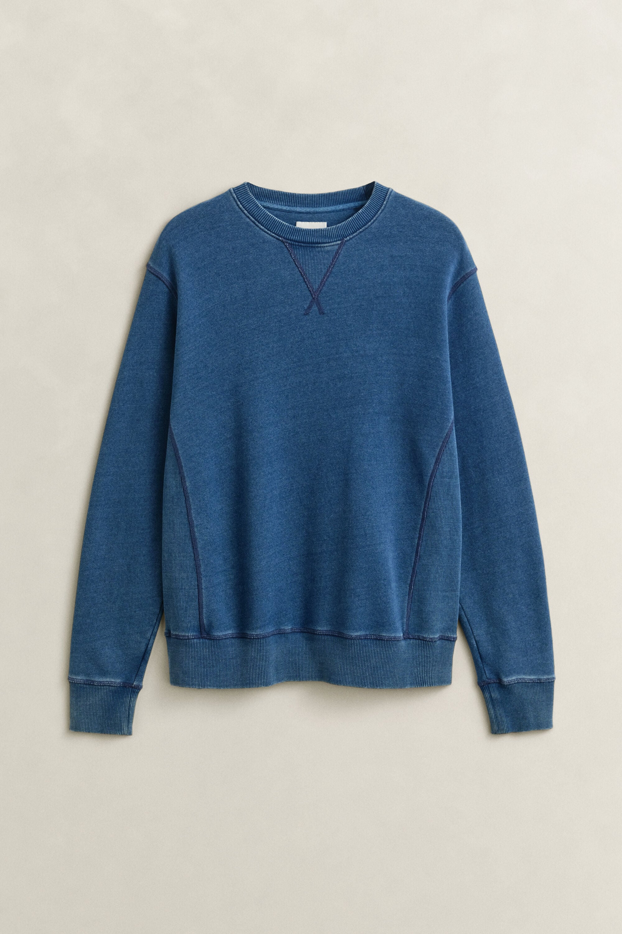 Indigofärgad rundhalsad sweatshirt