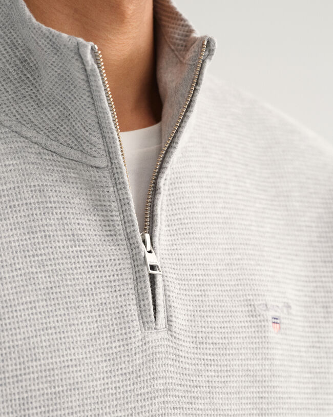 Waffle half-zip sweatshirt