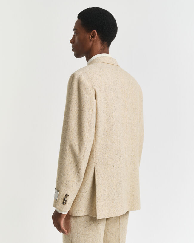 Relaxed fit kostymkavaj med fiskbensmönster