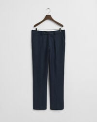 Slim fit kostymbyxor i flanell med fiskbensmönster