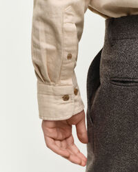 Regular fit fiskbensm&ouml;nstrad flanellskjorta