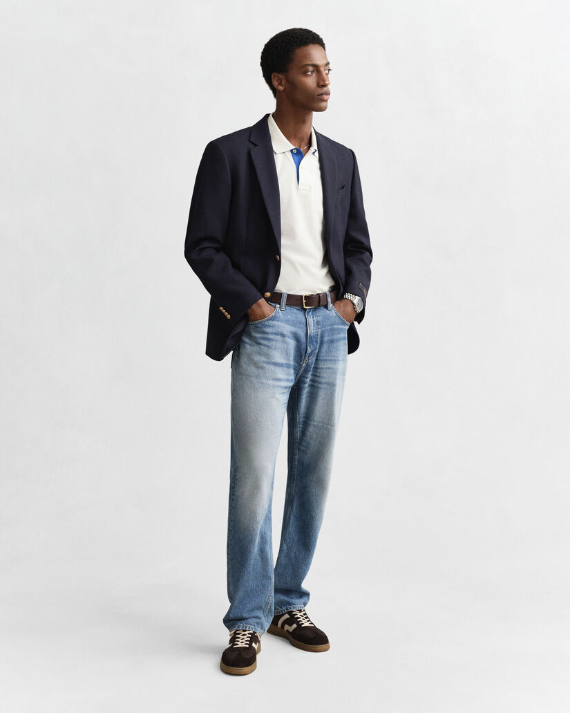 Kontrastfärgad pikétröja