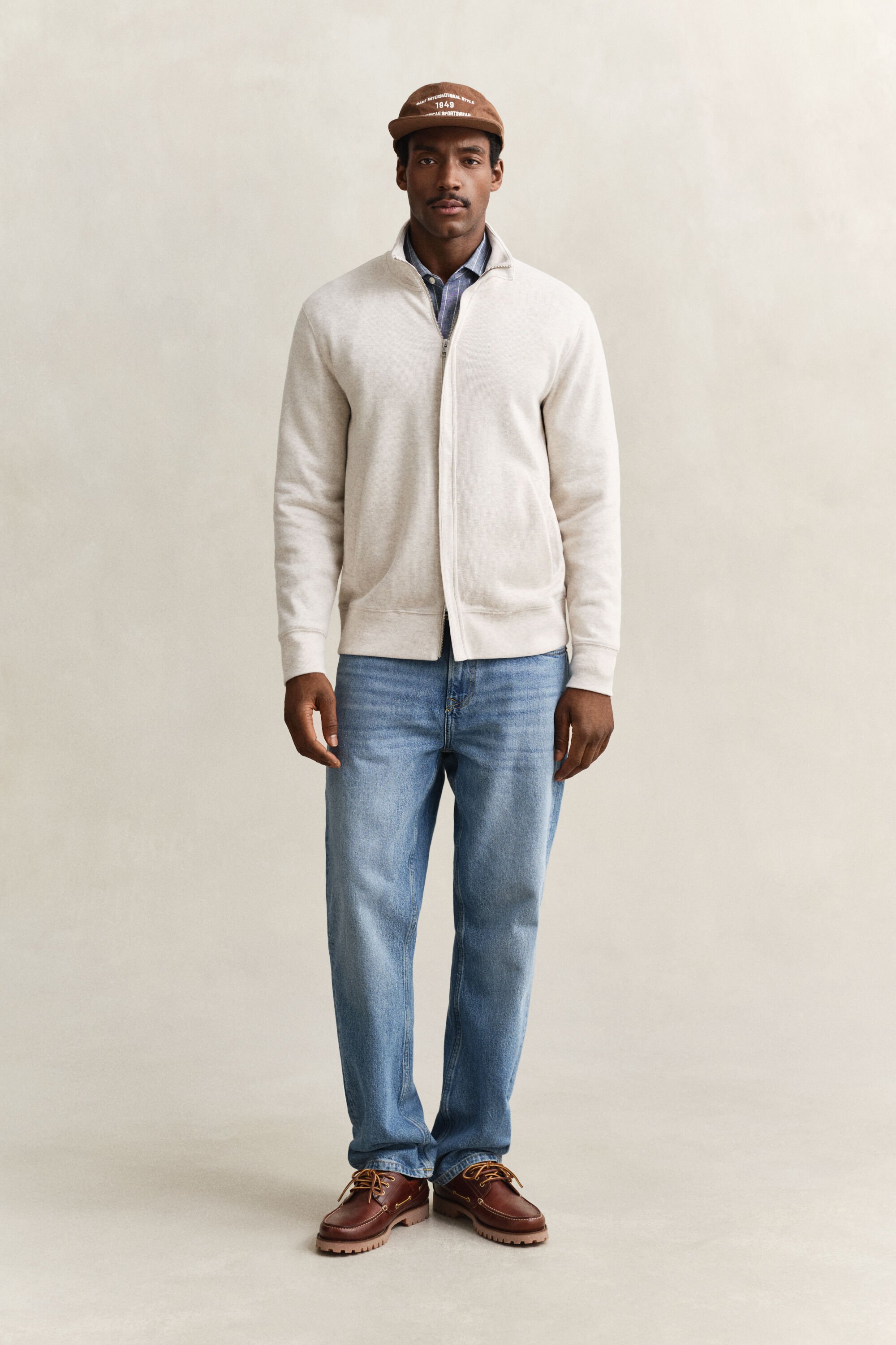 Sacker Rib sweatshirt med dragkedja