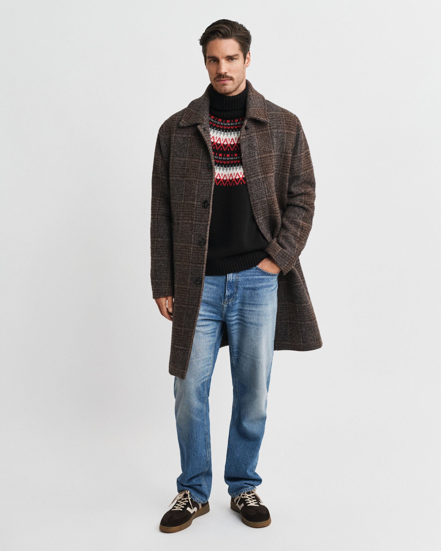 Polotröja med Fair Isle-mönster