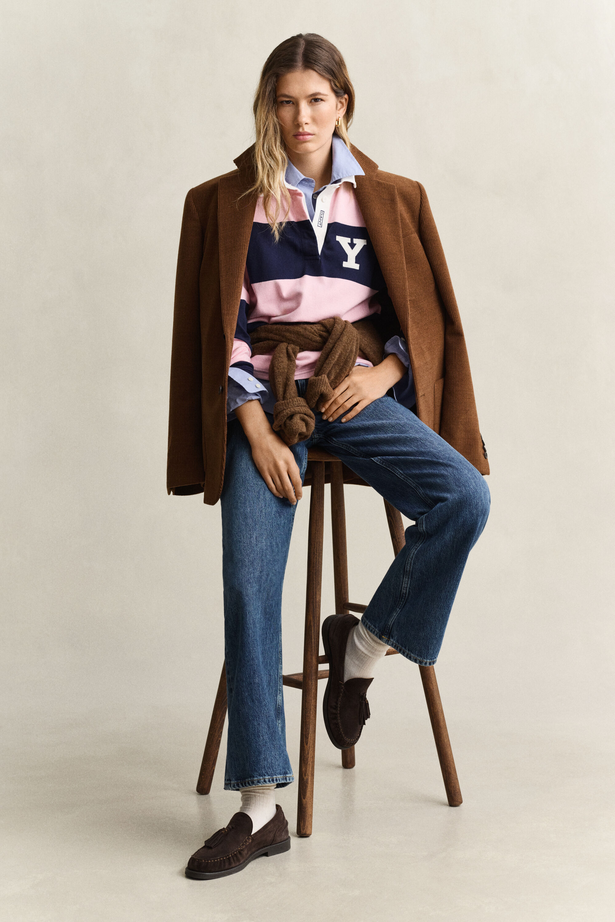 Gant x Yale Heavy Rugger med breda ränder
