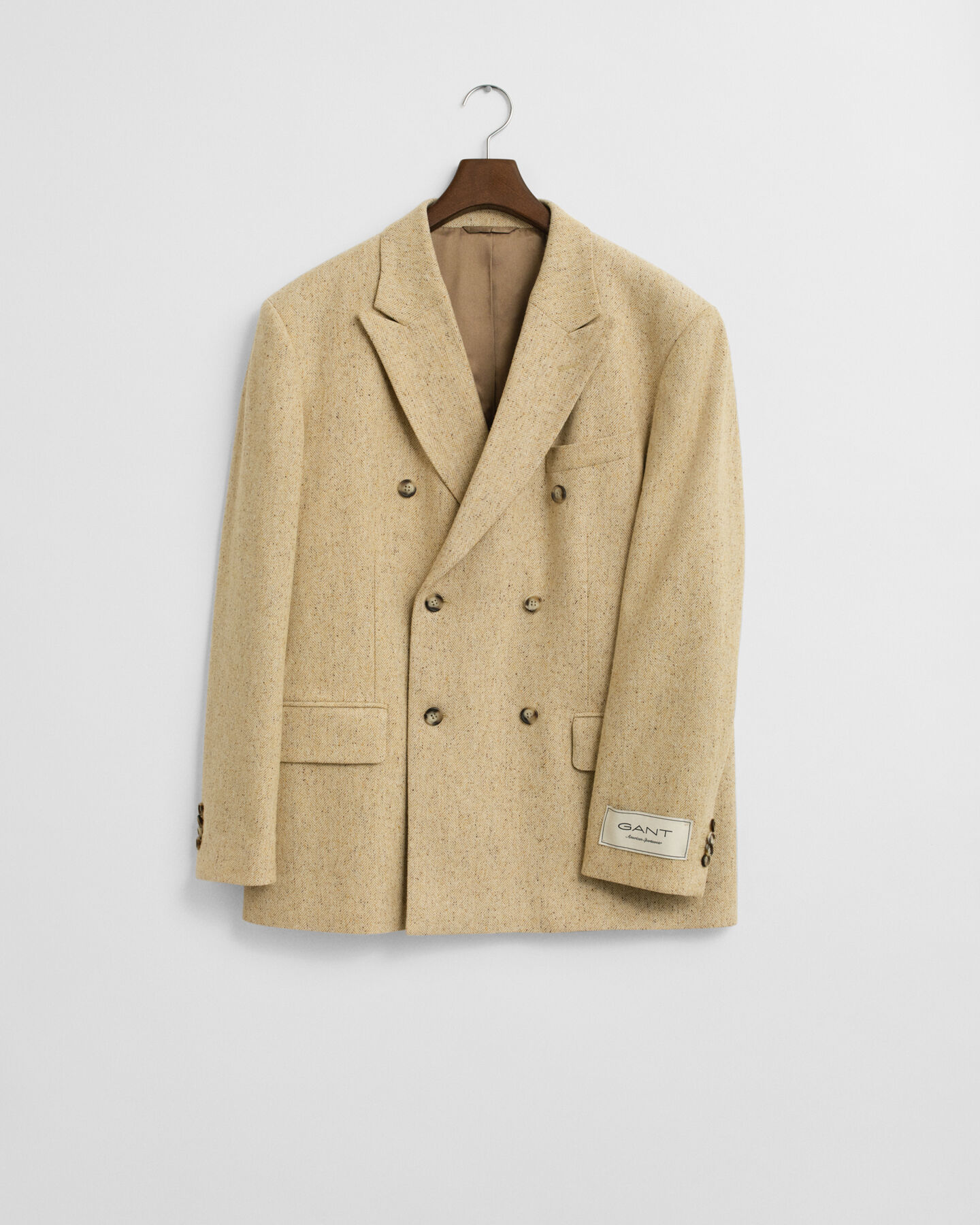 Relaxed fit kostymkavaj med fiskbensmönster