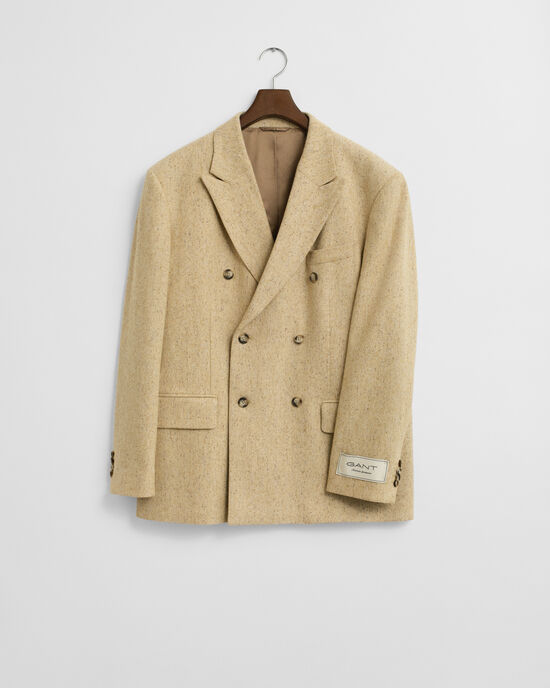 Relaxed fit kostymkavaj med fiskbensmönster