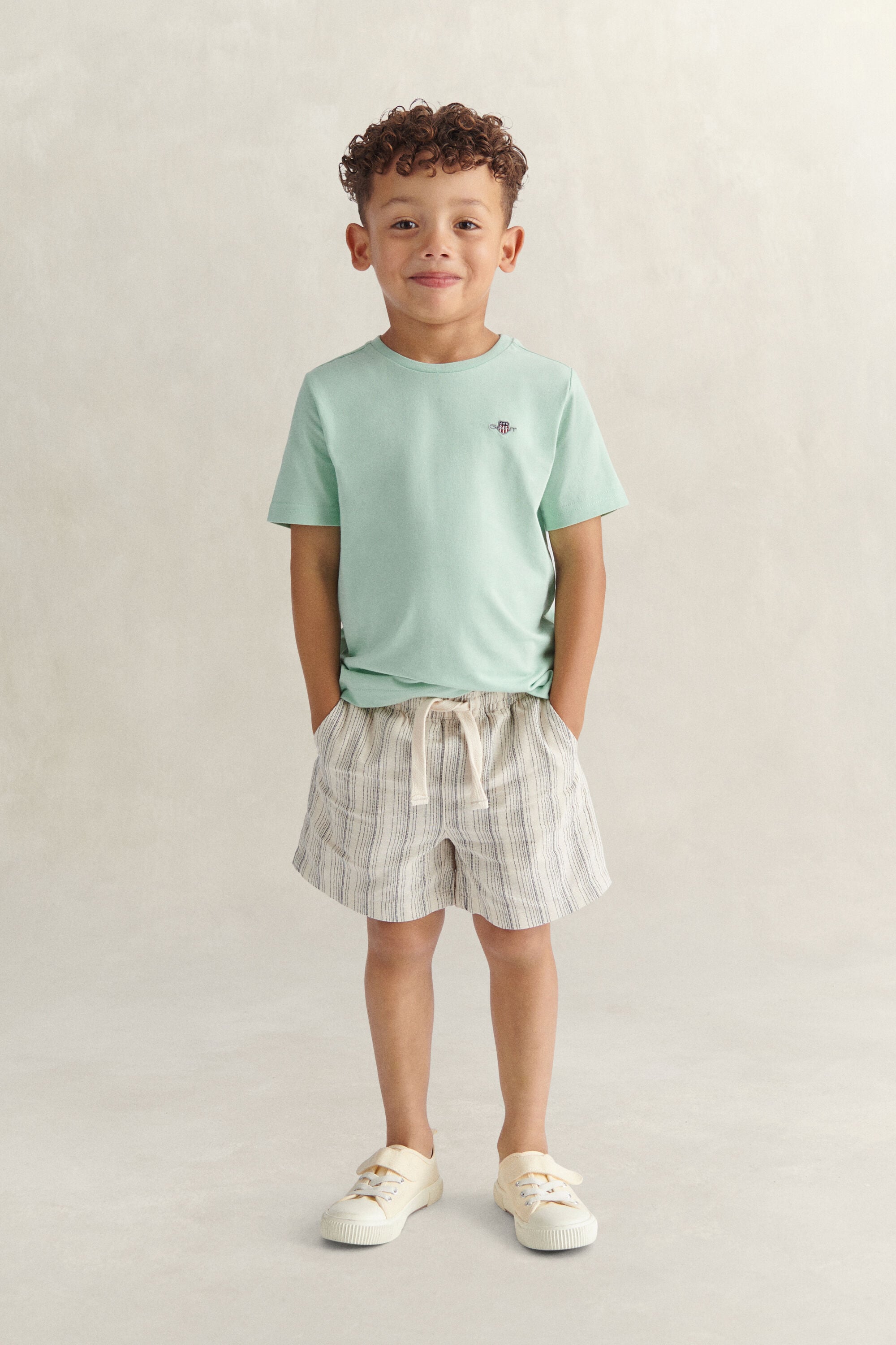 Boys randiga linneshorts
